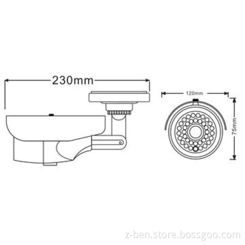 Weatherproof IR Camera with 800TVL Definition Horizontal Resolution, 40m IR Range